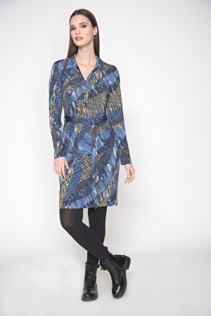 DRESS ST.9770 BLUE BLACK PRIN