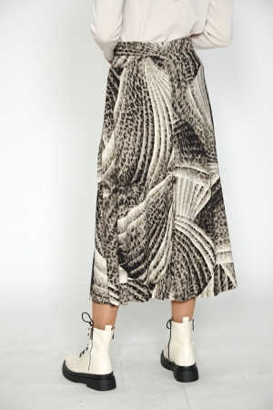 SKIRT ST.9814 GREY ECRU PRINT