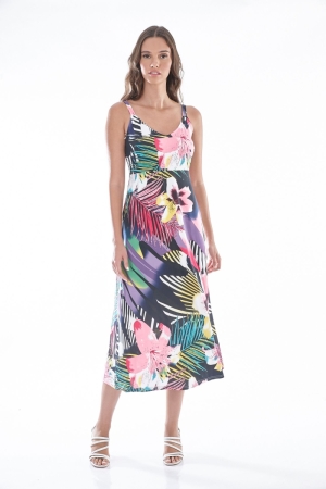 DRESS ST.9463 HIBISCUS PRINT