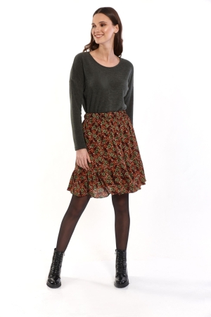 SKIRT ST. 9218 KHAKI FLOWERS