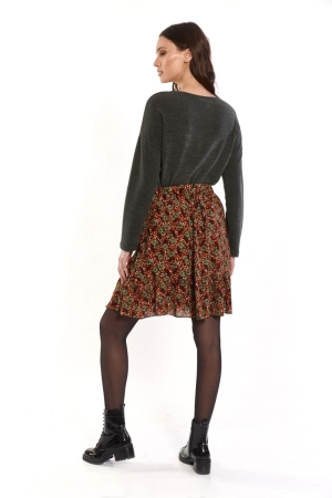 SKIRT ST. 9218 KHAKI FLOWERS