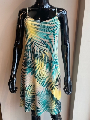 DRESS ST. 8944 GREEN TROPICAL PRINT