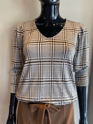 SHIRT ST. 8740 BEIGE CARREAUX