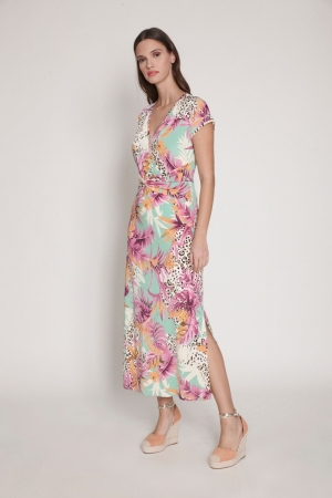 DRESS ST. 1126 ANIMAL FLOWER PRINT