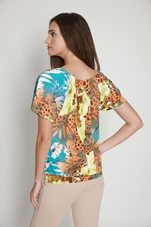 SHIRT ST. 1183 LIME PAPAYA PRINT